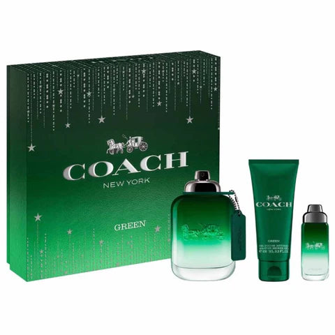 Coach Green Men Set – 3.3 oz EDT, 0.5 oz Mini EDT, & 3.3 oz Shower Gel