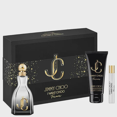 Jimmy Choo I Want Choo Forever Gift Set – 3.3oz EDP, Body Lotion & Mini